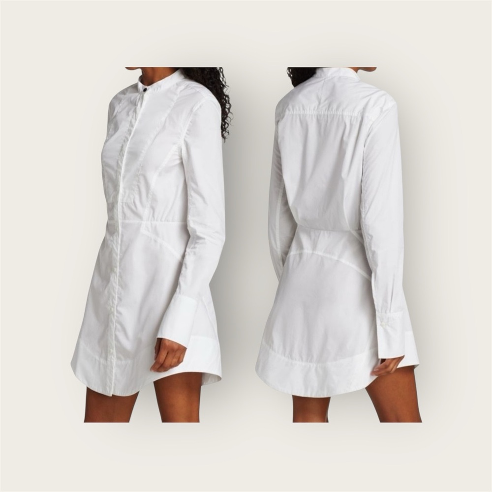 Rag & Bone Victorine Poplin Collarless Shirt Dress